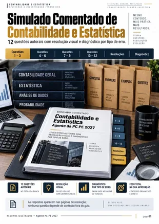 Capa do Simulado Comentado de Contabilidade e Estatística