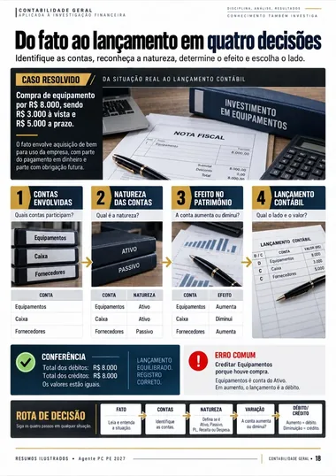 Página real sobre decisões de lançamento contábil