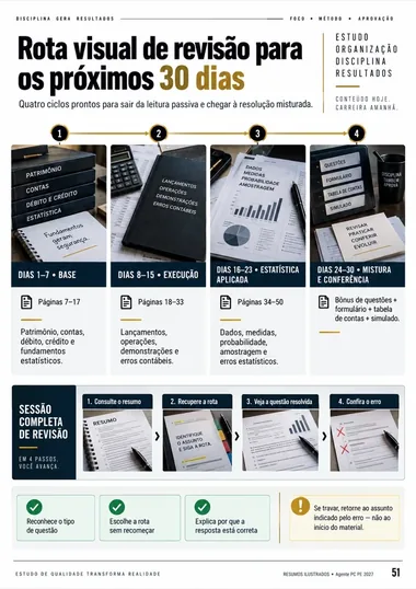 Página real com rota visual de revisão de 30 dias